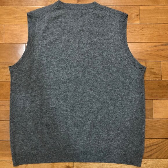 Jeff Rose 100% Cashmere V-Neck Gray Knit Vest Size XL - Picture 2 of 7